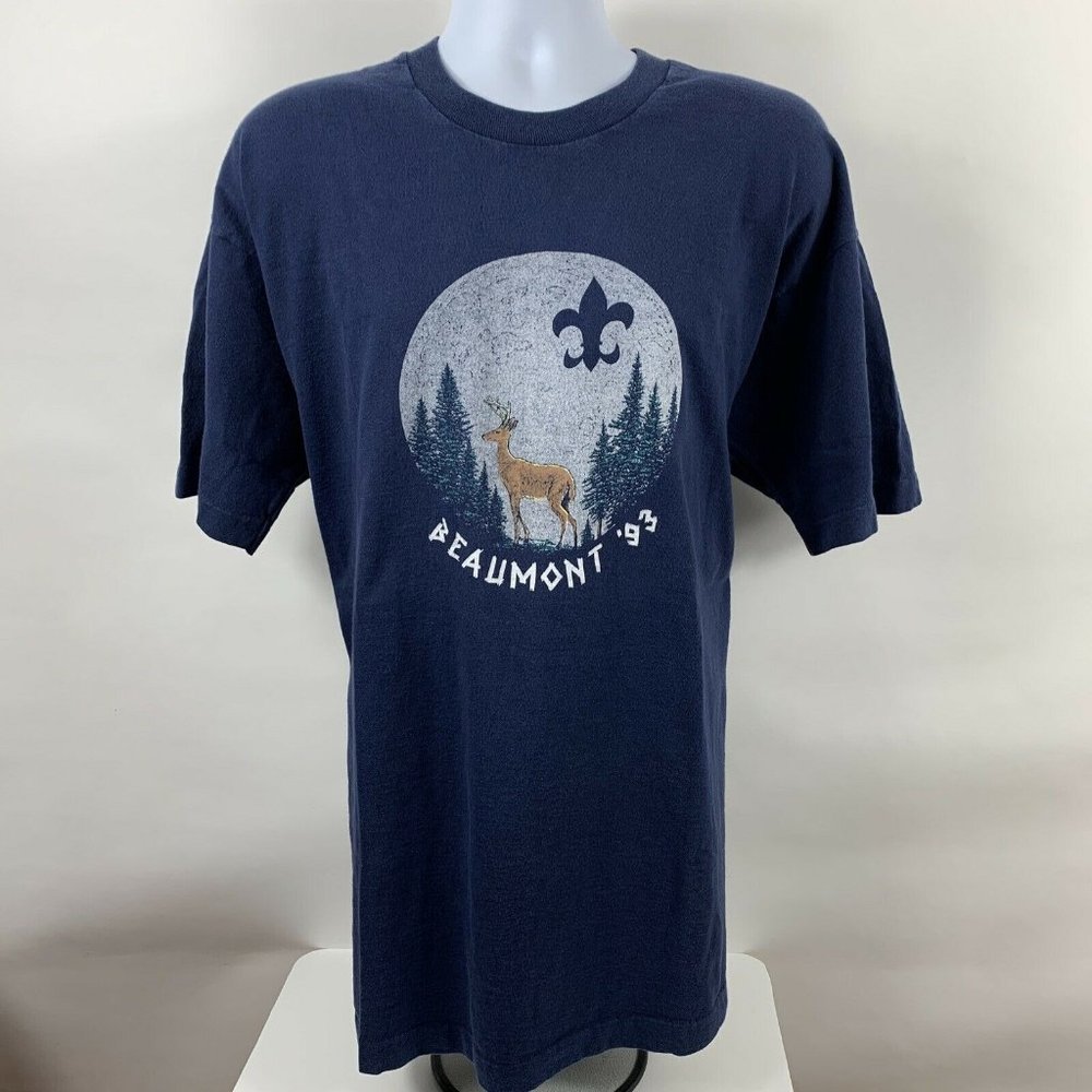 Beaumont '93 Shirt Men's Size XXL Short Sleeve Crew Neck Fleur De Lis Wildlife